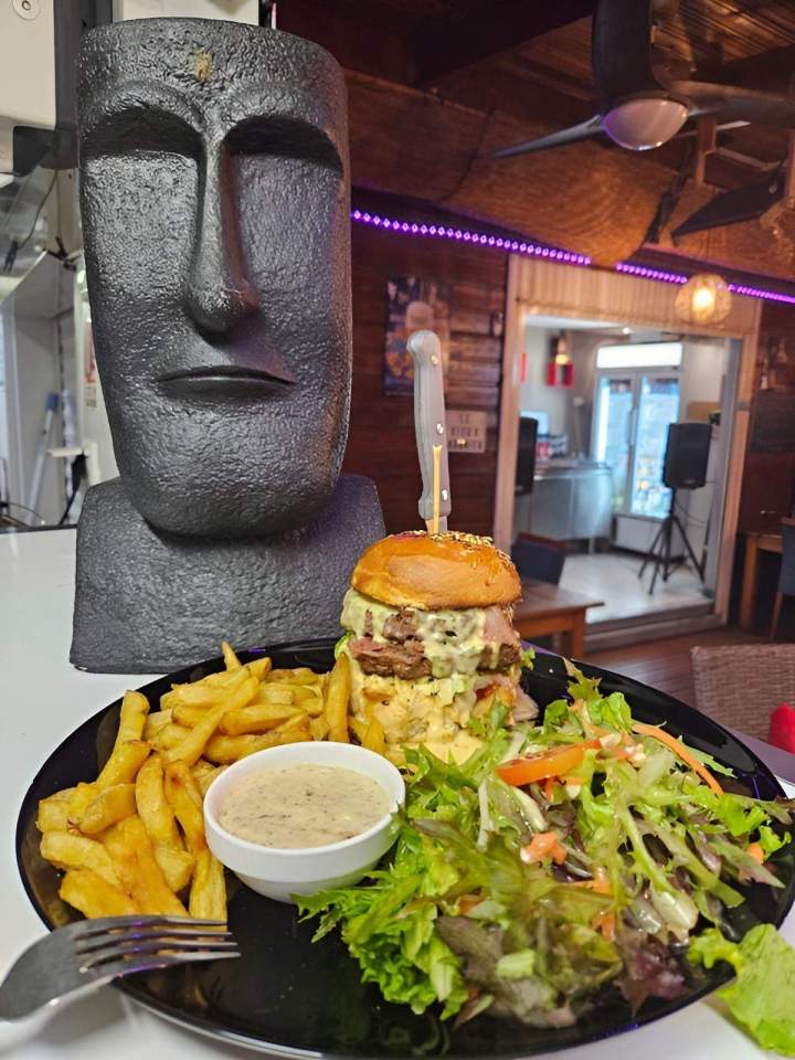 Burger steak beef La Réunion